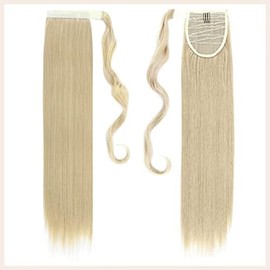 TESS Ponytail Extension 28 Inch,Hair Extensions Clip in Long Straight Synthetic Wrap Pony Tails Hair Pieces for Women(#24/613)