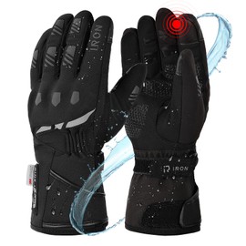 RIDEIRON Motorcycle Gloves, Winter, Water Resistant, Smartphone Compatible, Motorcycle Gloves, Cold Protection, Wind Resistant, Protective Gloves, Fleece Lined, Non-Slip, Unisex
