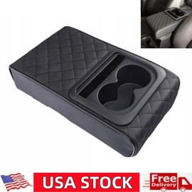 Unbranded Car Armrest Cushion Auto Center Console Cover with Cup Holder Car Accessories