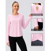 BMJL Women's Long Sleeve Workout Tops Open Back Gym Athletic