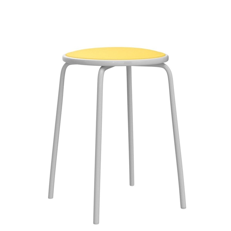 Yaheetech 5PCS Metal Stack Nesting Stools with Padded Seats Backless