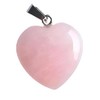 RICHARD-911 Dije Corazón Cuarzo Rosa Para Collar Cadena Joyería Colgante