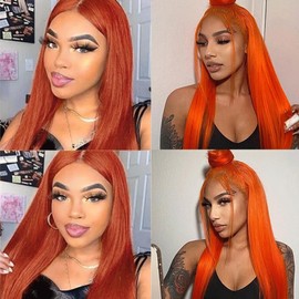 Fridnae Hair Ginger Bundles Color #350 Straight Human Hair Bundles Orange Bundles Human Hair 3 Bundles 26 28 30 Inch Ginger Orange Straight Bundles Human Hair
