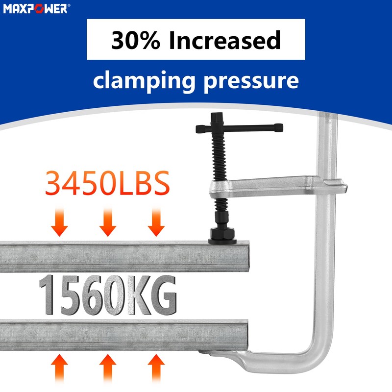MAXPOWER 16 inch F Clamp, 5-1/2 inch Throat Depth, Removable