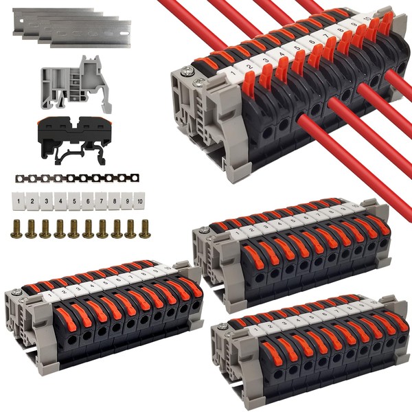 Pack of 40 DIN Rail Terminals, 0.08-4 mm² PCT-211 DIN