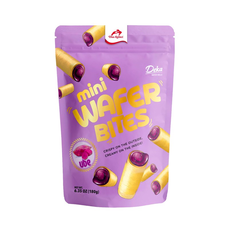 Deka Ube Mini Wafer Bites Creme Filled Rolled Wafers, 6.35oz