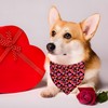 Valentines Dog Bandana Reversible Triangle Bibs Scarf Mother's Day Bandanas