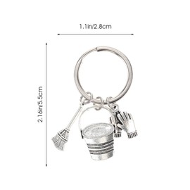5pcs Broom Keychain Housekeeper Appreciation Keychain Cleaning Staff Keyring Bucket Broom Work Gloves Pendant Thank You Charm Keyring Cleaning Housekeeping Week Charms
