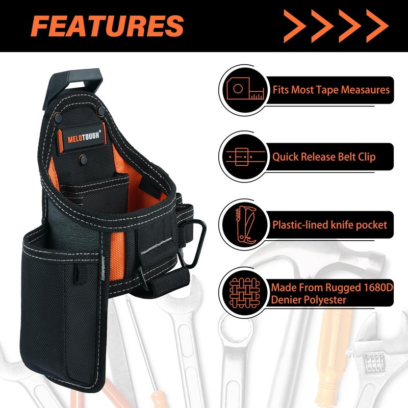 MELOTOUGH Small Tool Pouch Tape Measure Pouch/Utility Knife Pouch Tool