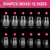 AIMEILI Short Square Fake Nails 504pcs Press on Nails Pre-shape