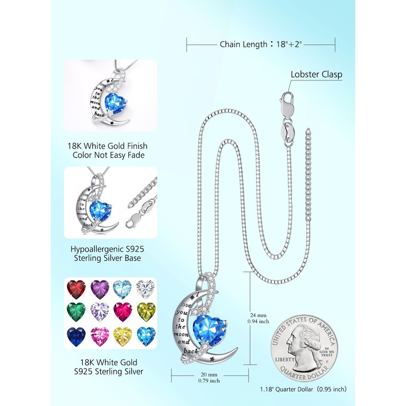 TOUPOP I Love You to The Moon and Back Necklace