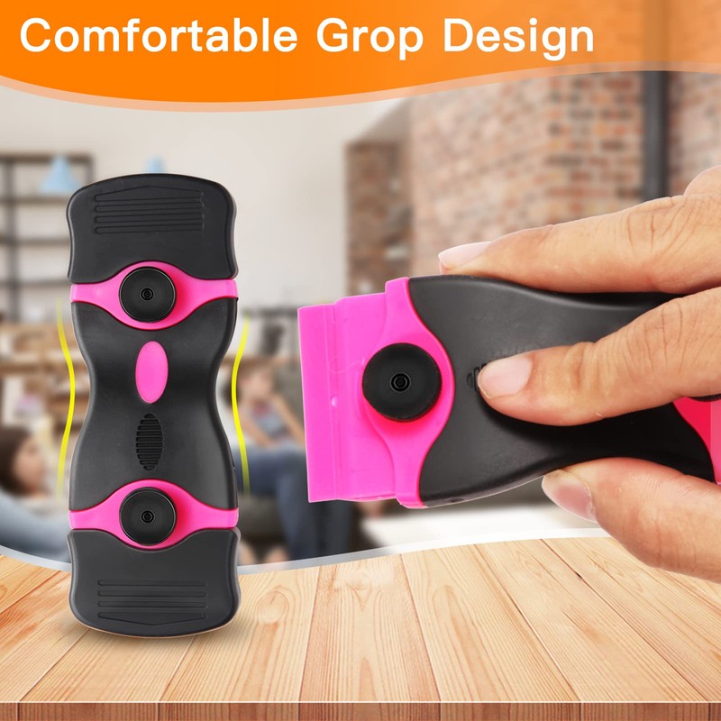 2PACK Razor Blade Scraper, 2-in-1 Scraper Tool with 20Pcs Plastic