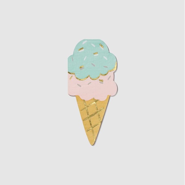 Coterie Ice Cream Cone Paper Napkins (Set of 25) -