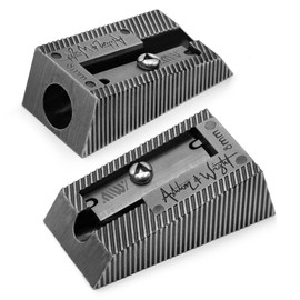 Ashton and Wright Metal Sharpener | Pencil Sharpeners | Ideal for School, Office, Work, Home Stationery (Antique Silver, Single Hole)