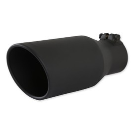 Flowmaster 15406B Exhaust Tip 4.5 Inch Angle Cut Black Ceramic Coated 304 Stainless Steel Fits 3 Inch Tubing 11 Inch Long - Clamp On - Sold Individually