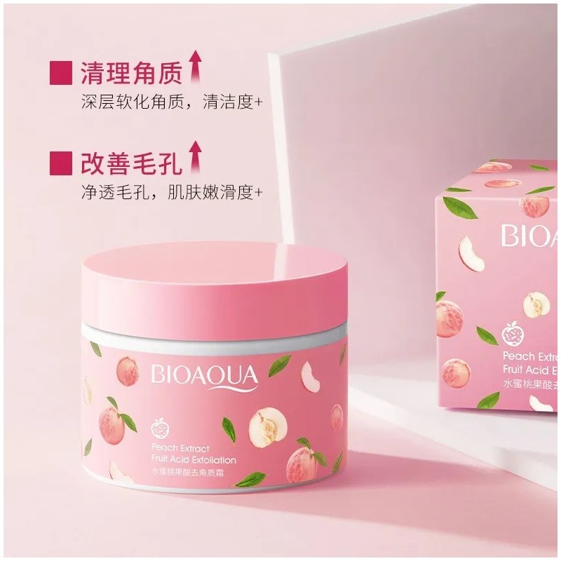 Bioaqua Gel Exfoliante Durazno + Ácido Hialurónico Hidratante y Suavizante