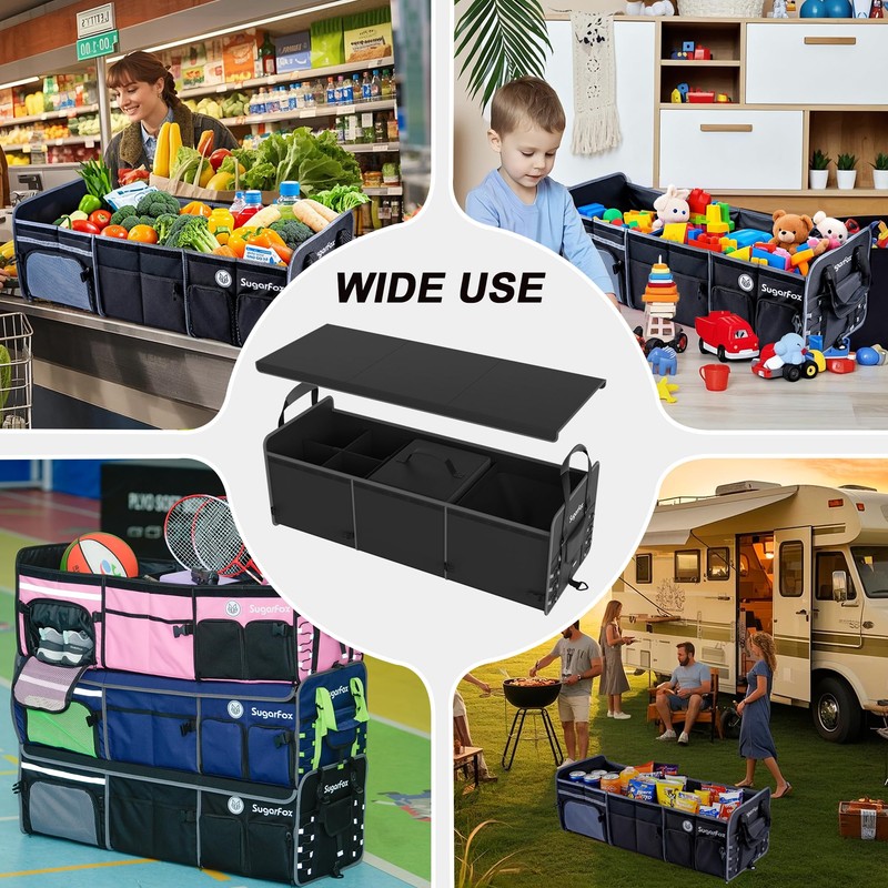 Bold Color Block Trunk Organizer | 95L, 35"x13.8"x11.8" | Dedicated