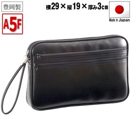 Japanese Metal Collection Bag, Thin, Lightweight, Commercial Pouch, Men's, Mini Second Bag, For Work, Bank, Bag, Golf, Gentleman, Black, Horizontal Type (Small) 11.4 x 7.5 x 1.2 inches (29 x 19 x 3