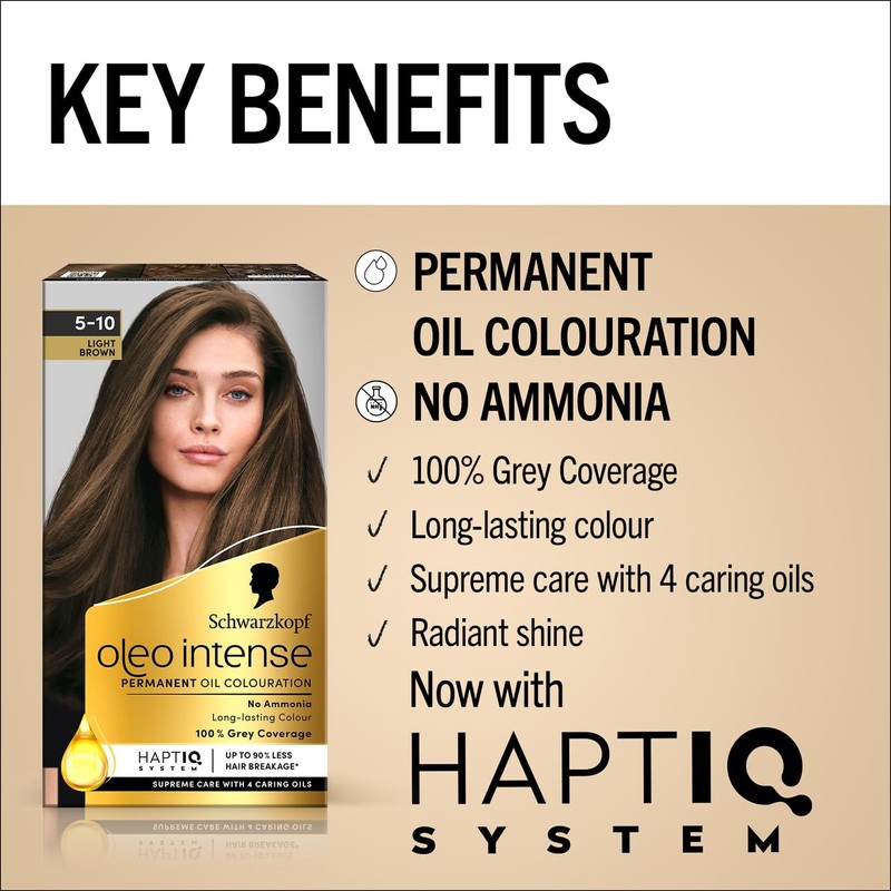 Schwarzkopf Oleo Intense Permanent Oil Colour 5-10 Light Brown Hair