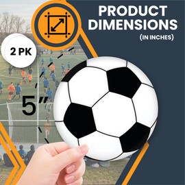 Magnet Me Up Soccer Sports Magnet Decal, 5 Inch Round, 2 Pack, Goal Getter, Heavy Duty Automotive Magnet for Car, Truck, Van, SUV, Lockers, Fridge, or Any Other Magnetic Surface, Crafted in USA