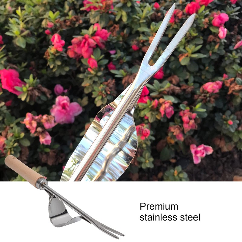 CHEOTIME 2 Pack Garden Hand Weeder 12.1" Long Handle Stainless