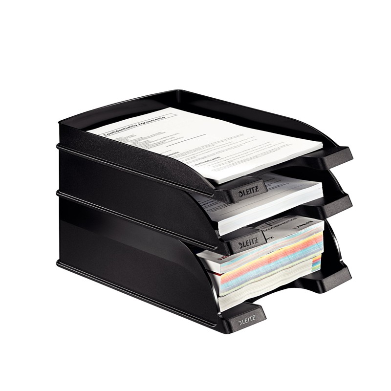 Leitz Plus Slim Letter Tray for A4, Black