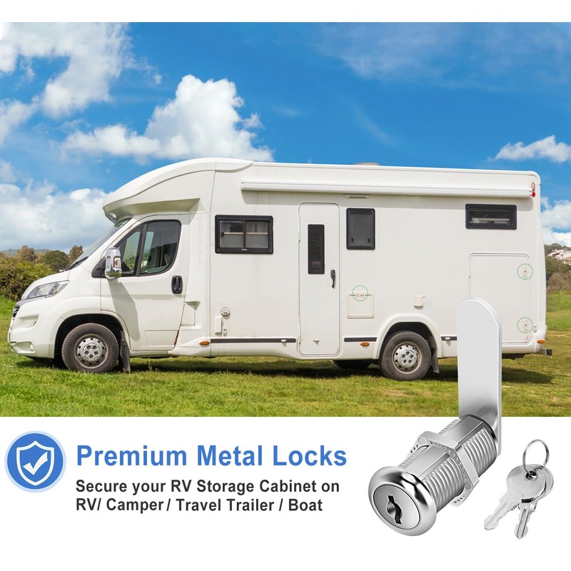 Cylinnda Cabinet Locks with Keys, 1-1/2" Long Cam Locks keyed