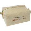 'Powered by Caffeine and Chaos' Canvas Wash Bag/Makeup Case (CS00041529)