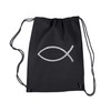 LA POP ART Drawstring Word Art Backpack - Jesus Fish