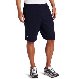 Russell Athletic Men's Cotton Baseline Short with Pockets, Navy, X-Large