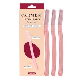 Carmesi Maquinilla de afeitar facial para mujer, depilación facial sin dolor y precisión, para pelusas de melocotón, cejas, barbilla y labio superior,