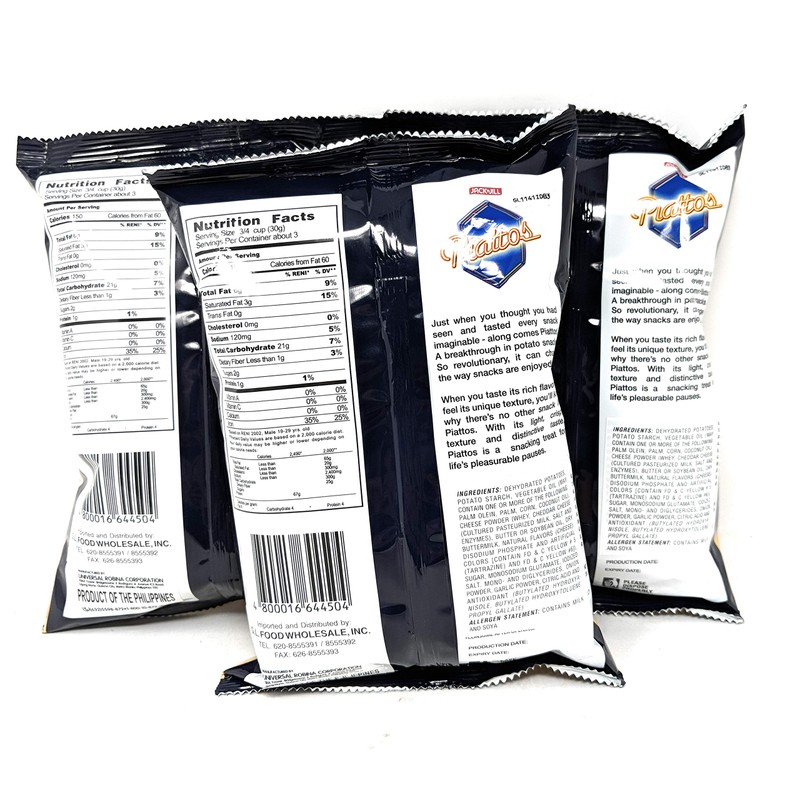 Jackn Jill Piattos Cheese 3oz, 3 Pack