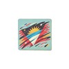 Wooden Fridge Magnet with Colorful Abstract Design Featuring Sun and
