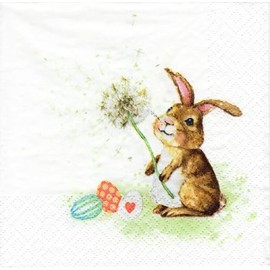20 Napkins with Rabbit Motif, Spring, Easter, Summer Table Decoration, Rabbit, Bunny, Decoupage, Decoupage, 33 x 33 cm