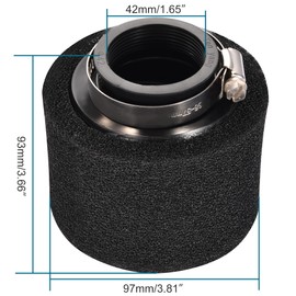 GOOFIT 42mm Motorcycle Air Filter Replacement For 4 stroke 50cc 70cc 90cc 110cc 125cc ATV Dirt Bike Black