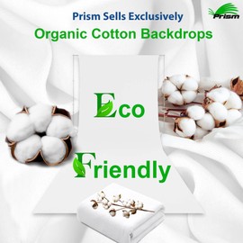 Prism 100% Cotton Extra Thick Professional Photography Backdrop 5x9 ft White, Brushed for Low Light Reflectance and Bleed Through, Sustainable Organic Cotton Muslin with No Microplastic Shedding