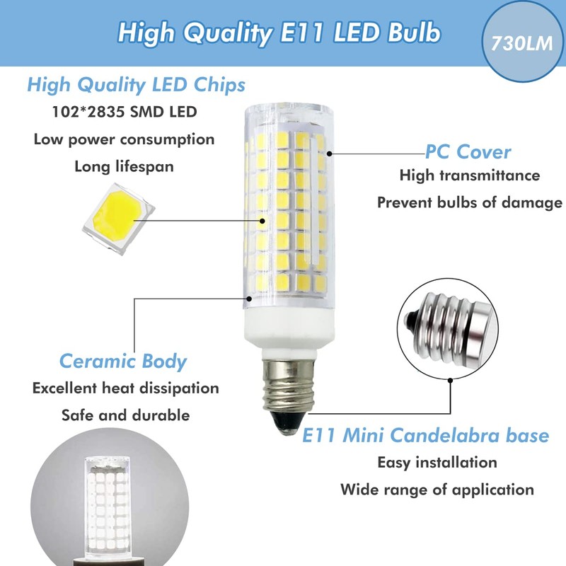 ZSSXOLED [Pack of 5] E11 LED Light Bulb 7W Dimmable