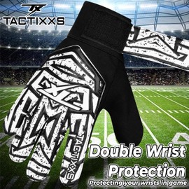 TACTIXXS Soccer Goalkeeper Gloves for Kids Boys Children Youth, Funky Football Goalie Gloves Anti Slip 4mm Latex Palm with Strong Grip (Black, Size 5 Suitable for 9-12 Years)