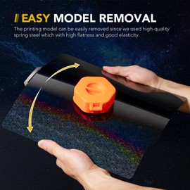 Vokelater PEY+PEI 3D Printer Build Plate Sheet for Bambu Lab X1/X1C/X1E/P1P/P1S/A1, Dual Texture with Starry Sky Pattern 257x257mm, Flexible Spring Steel Hot Bed Platform Sheet with Smooth Surface