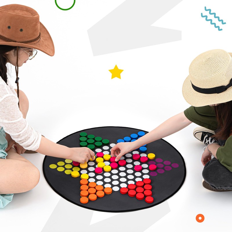 WinnerWhy 26 Inch Large Chinese Checkers Board Game with Checkerboard