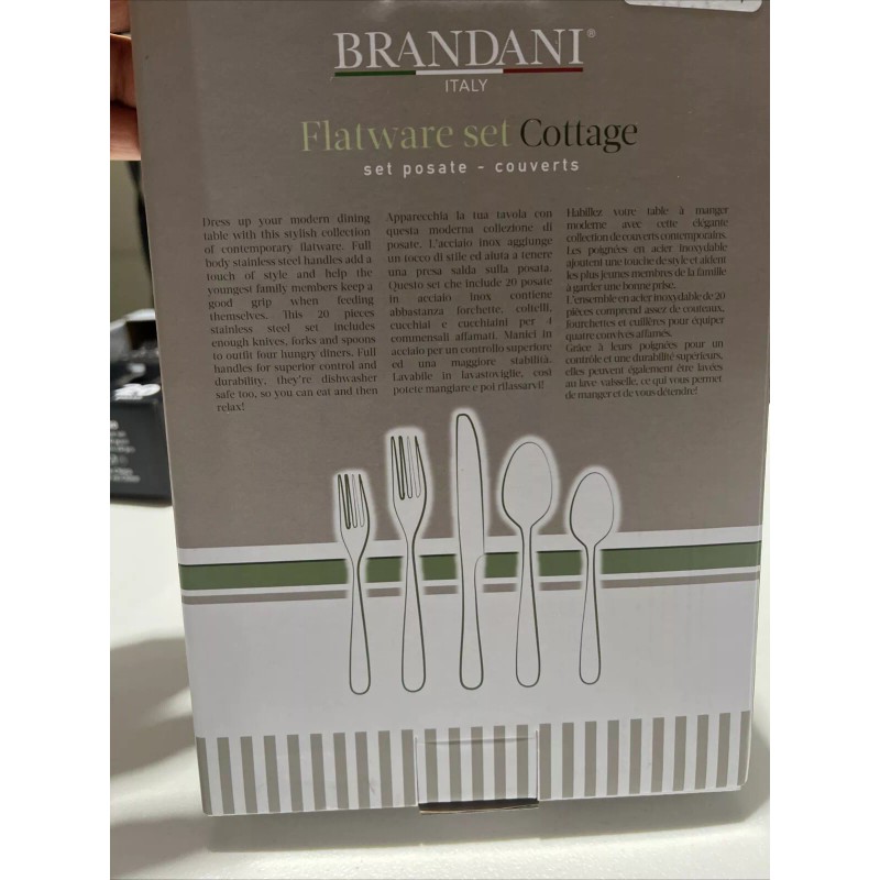 Brandani Italy Flatware Set 20 Piece High Quality Stainless Steel