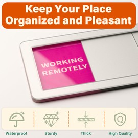 Office Door Signs 6 Options Do Not Disturb, Please Knock, In A Meeting, Out Of Office, Working Remotely Back Soon Privacy Office Slider Sign For Meeting & Conference Room Silver