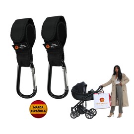 IDEAS QUE NO VEAS IMAGINA Ideas You Don't See ® Resistance 15 kg Hooks for Baby Strollers with Carabiner (PACK OF 2) | Baby Stroller Accessories | Universal Fit, Non-Slip Lightweight and Durable