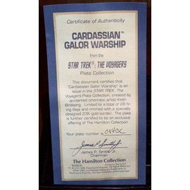 Star Trek the Voyagers Limited Edition Plate Collection ~ Cardassian Galor Warship