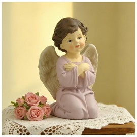 Praying Angel Figurine, 3.74 Inch Resin Guardian Angel Home Decor
