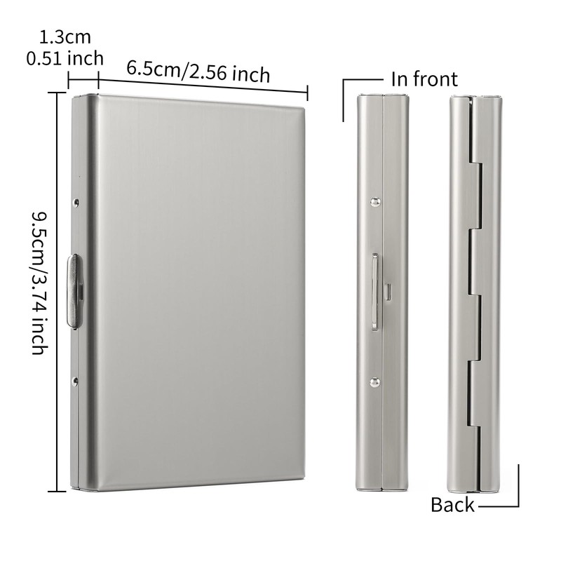 LOUEBICA Stainless Steel Credit Card Wallet RFID Blocking Metal Case