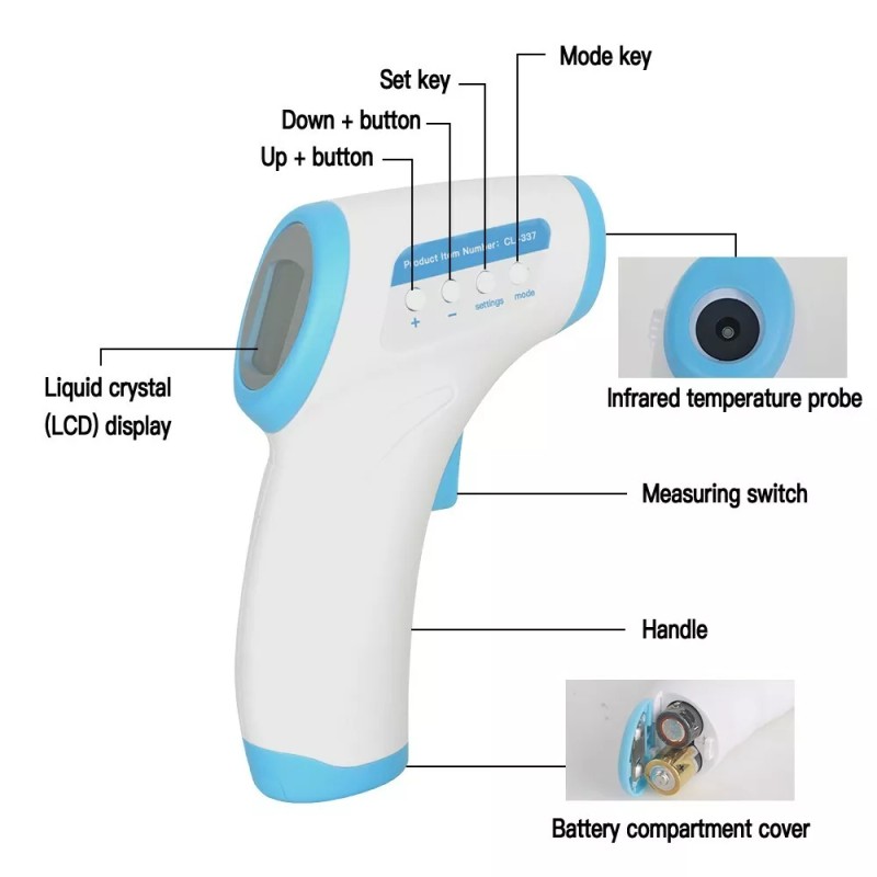 Blooshark Non Contact Digital Thermometer. Contact Less Temperature Meter For