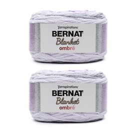 Bernat Blanket Ombre Cool Purple Ombre Yarn - 2 Pack of 300g/10.5oz - Polyester - 6 Super Bulky - 220 Yards - Knitting/Crochet
