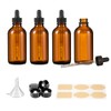 4PK 4oz(120ml) Amber Glass Bottles with Droppers and Phenolic Lids.