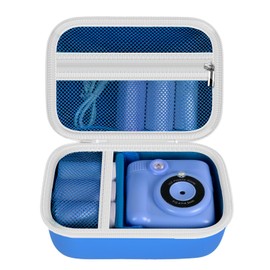 Kids Camera Case Compatible with Esoxoffore/for Dududragon/for Bofider/for Letshaha/for Masterbee/for Dylanto/ for Mgaolo Instant Print Camera, Digital Video Cameras Storage for Roll Papers-Deep Blue